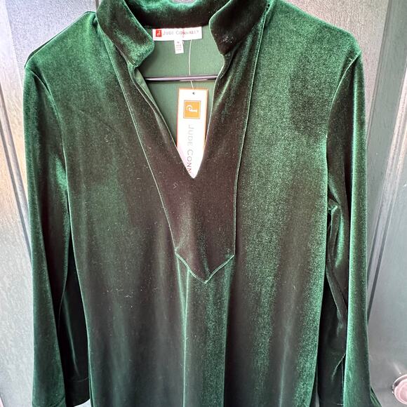NWT Jude Connally Palace Green Velour Kate Dress Size M Long Sleeve USA Holiday - Picture 4 of 10